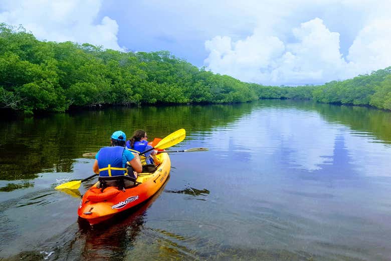 Having fun kayaking