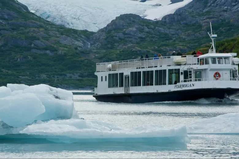 Durante el crucero por el glaciar Portage