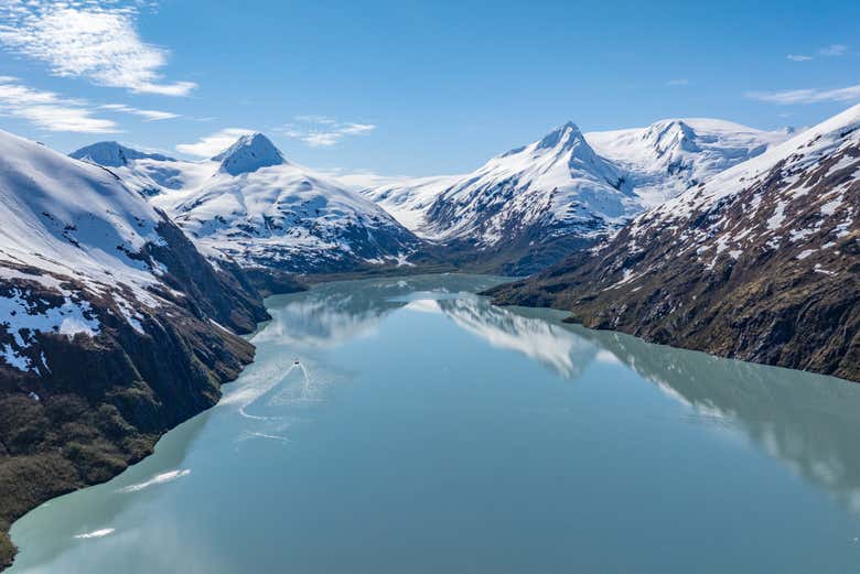Vistas panorámicas del glaciar Portage