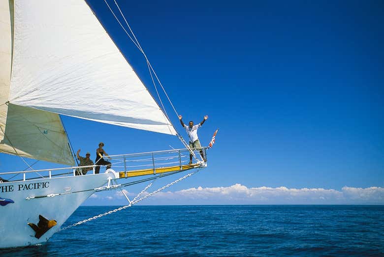 Durante el paseo en barco