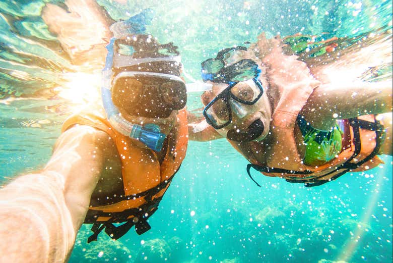 Praticando snorkel