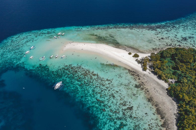 Aerial view of Ditaytayan Island