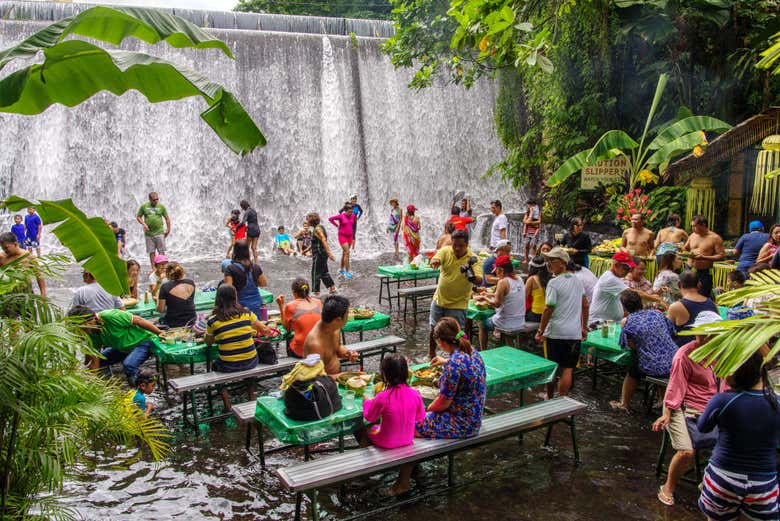 A waterfall in Villa Escudero