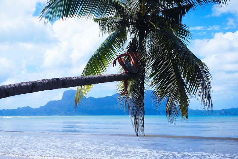 Disfrutando en la playa