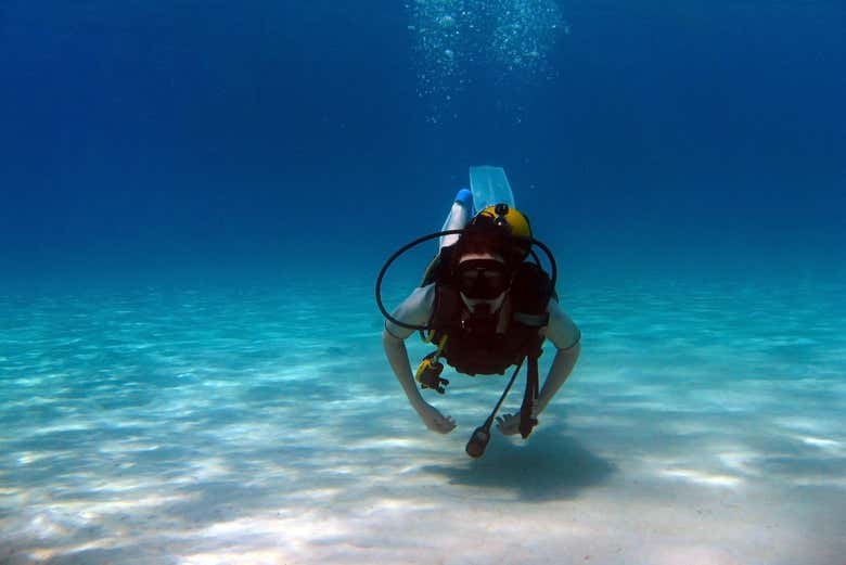 Durante el bautismo de buceo