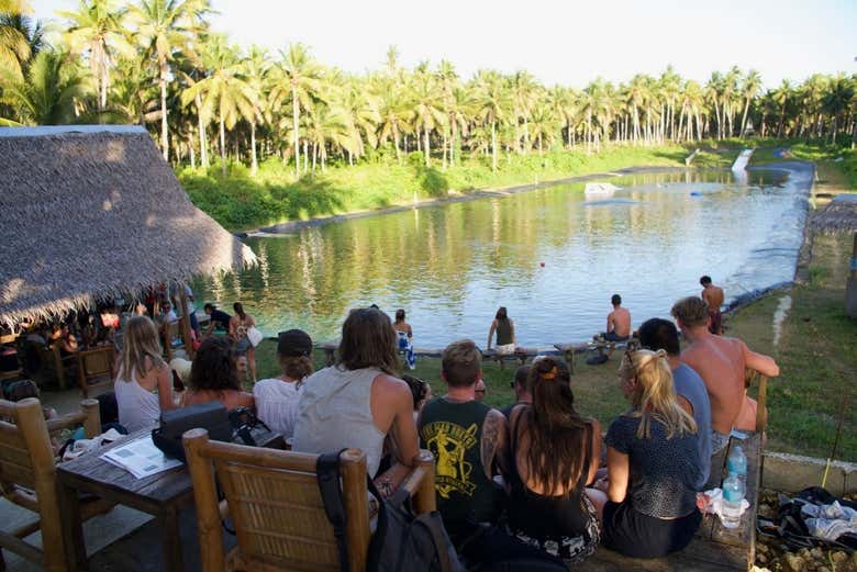 Waiting to try wakeboarding