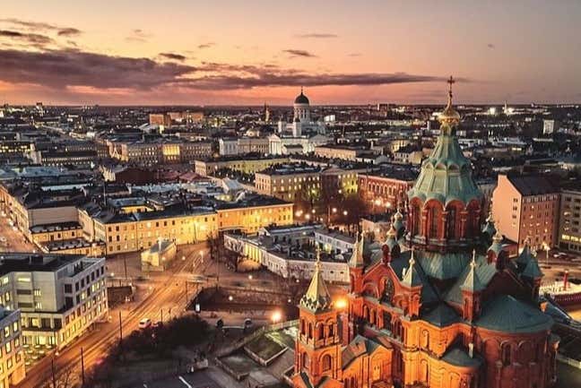 Helsinki al atardecer