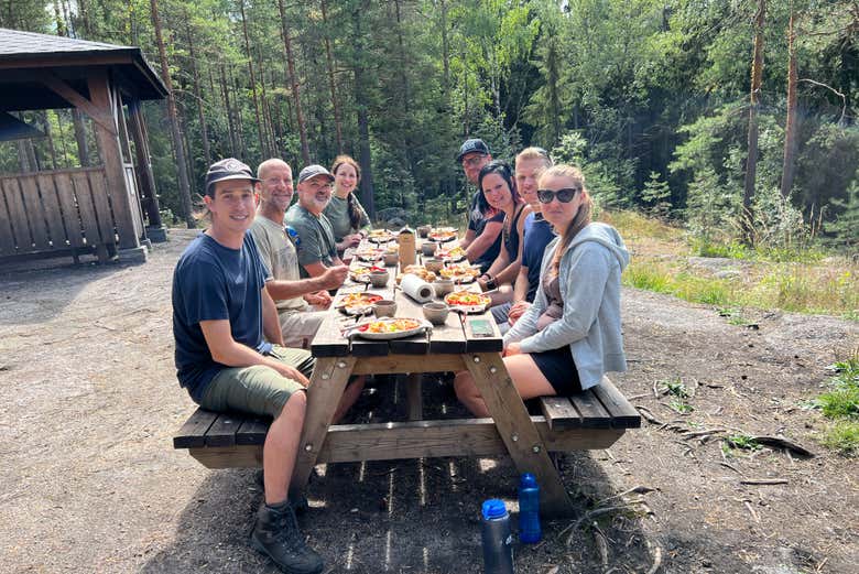 Having a meal in Sipoonkorpi National Park