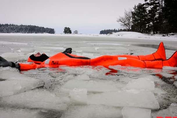 Floating on a frozen lake