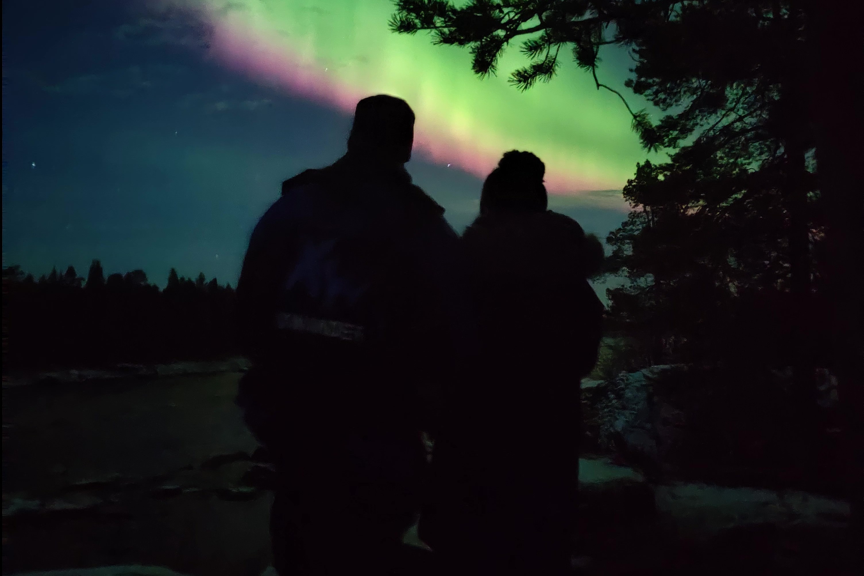 Osservando l'aurora boreale