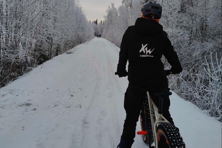 Durante il giro in fat bike