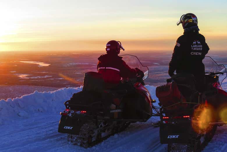 Paseo en moto de nieve