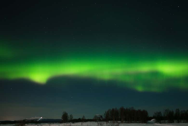 Disfrutando de la aurora boreal