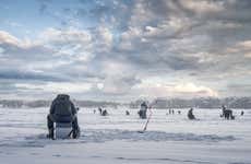 Pesca no gelo em Laukaa