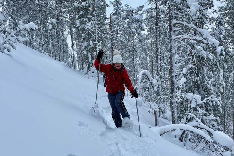 Desfrutando da experiência na neve