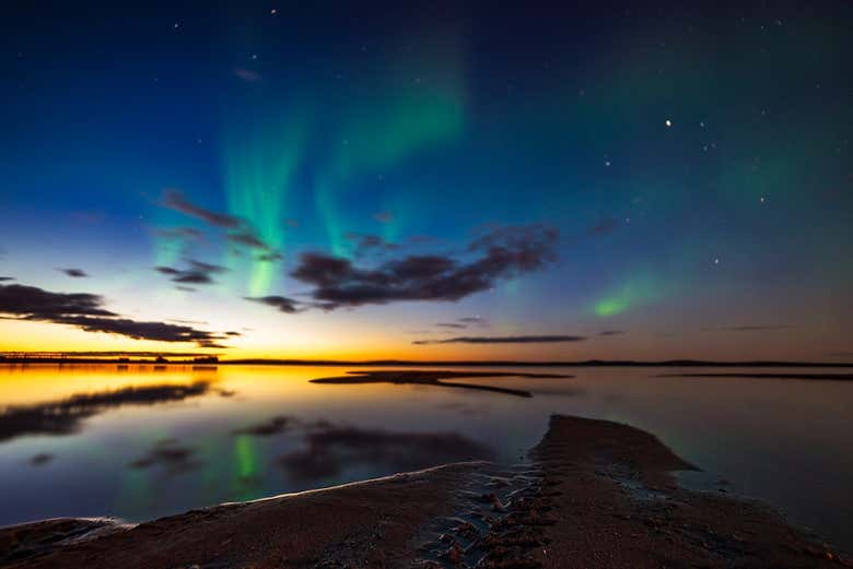 Aurora boreal em Levi