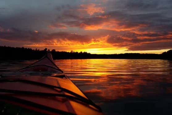 Kayak tour at sunset