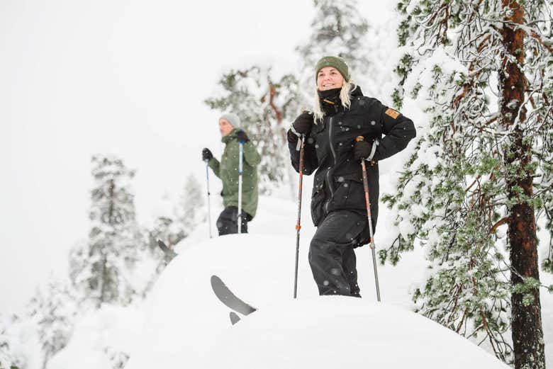 Skier dans le parc