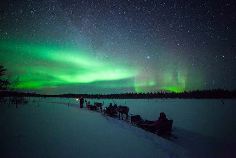Disfrutando de la aurora boreal