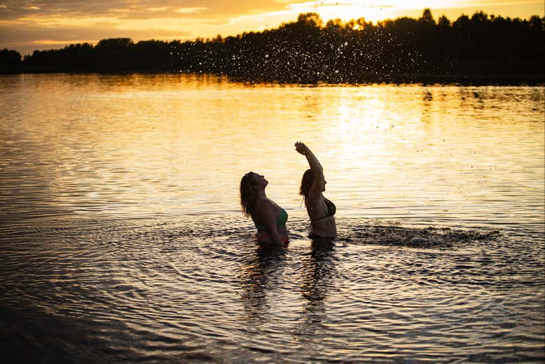 Podréis bañaros en el lago después de la sauna