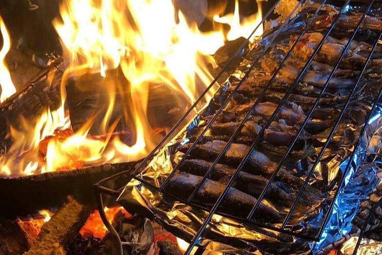 Degustando alcune specialità della zona