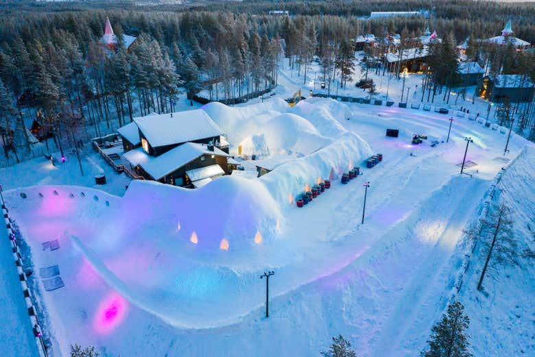 Espectáculo de luces en la nieve