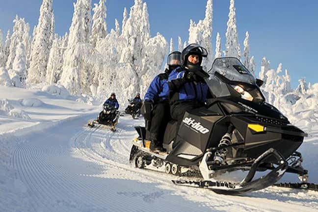 Snowmobiles in Rovaniemi