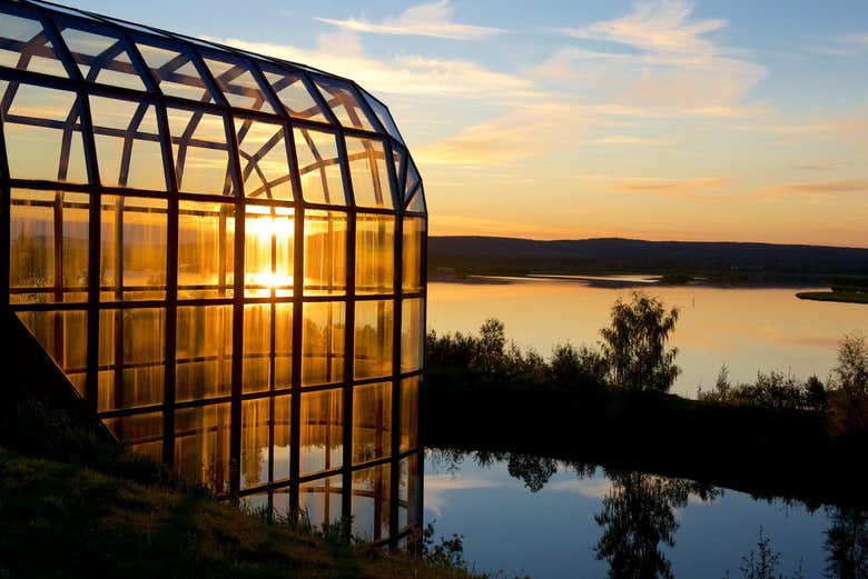 Sunset views of the Arktikum Museum