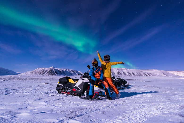 Disfrutando de la aurora boreal