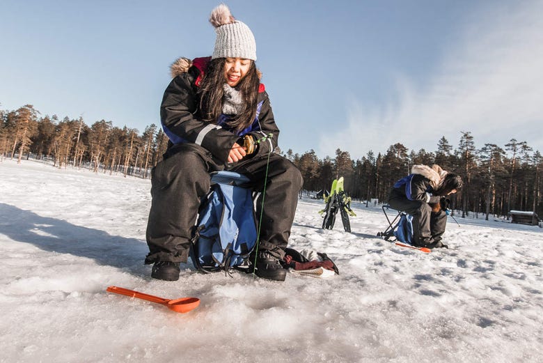 Ice fishing in Rovaniemi