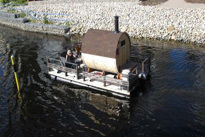 Finnish sauna boat