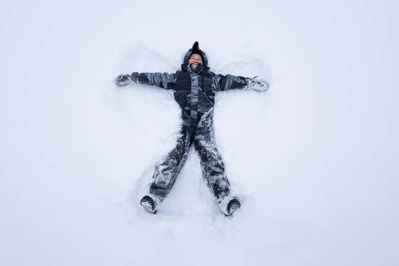 Disfrutando en la nieve