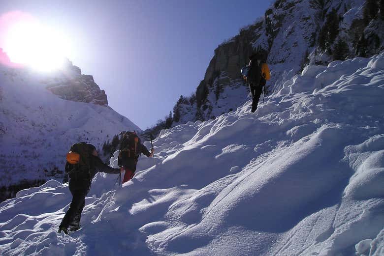 Subiendo una colina en la ruta