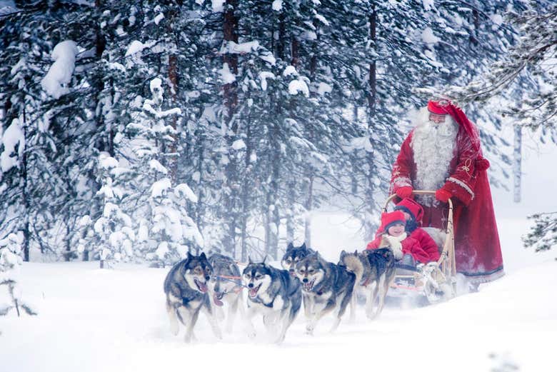 Trenó conduzido pelo Papai Noel