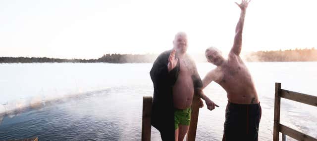 Sauna finlandesa y laguna helada + Cena