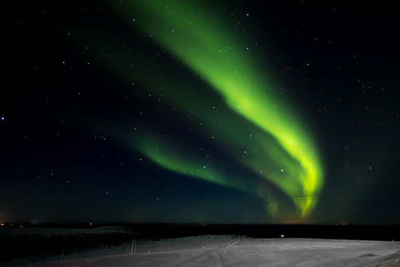 Disfrutando de la aurora boreal