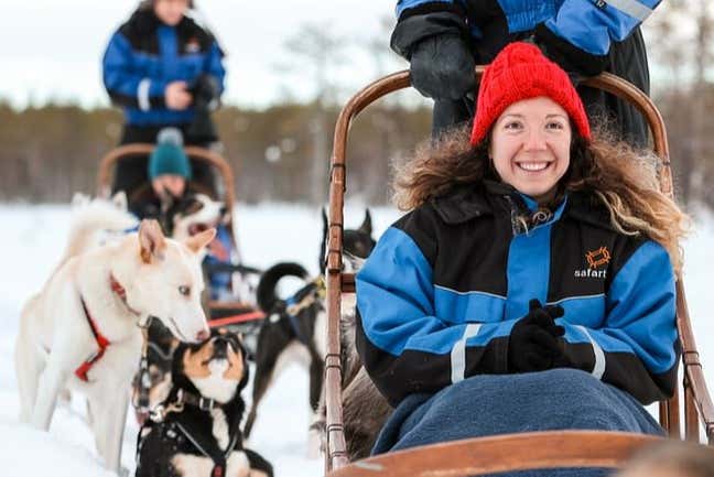 Durante il giro in slitta