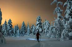 Tour da aurora boreal com raquetes de neve