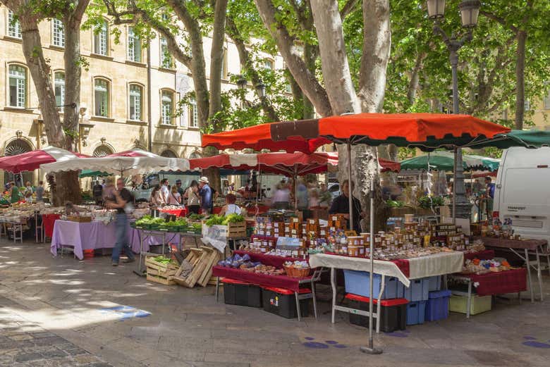 Vistas do mercado de Aix-en-Provence