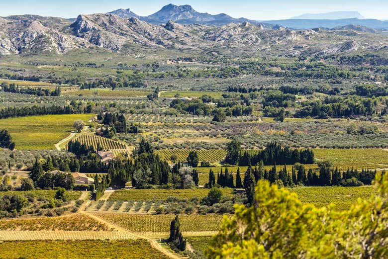 Admiring the views of Provence from Les Baux