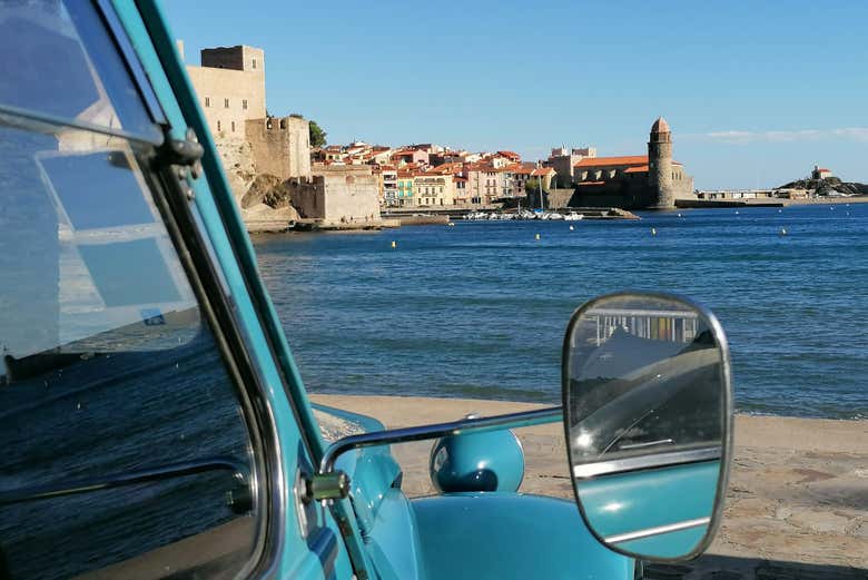 Vue sur Collioure depuis la voiture