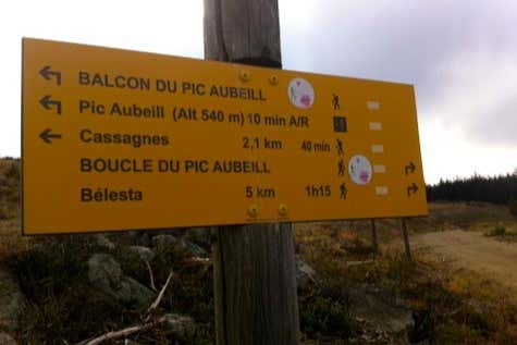 Cartel indicador del Pic Aubeill 