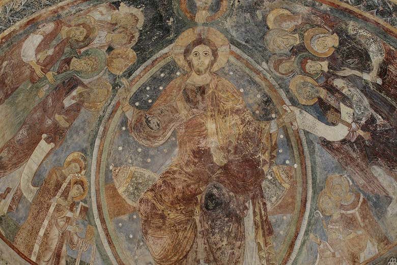 Marvel at the stunning interior frescoes