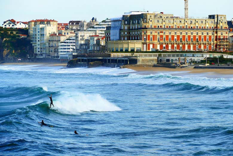 Panoramic view of Biarritz's coast