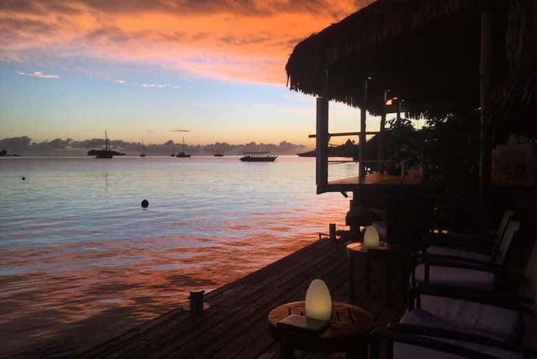 Dîner au coucher de soleil