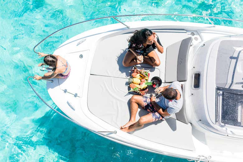 A family enjoying the boat tour.