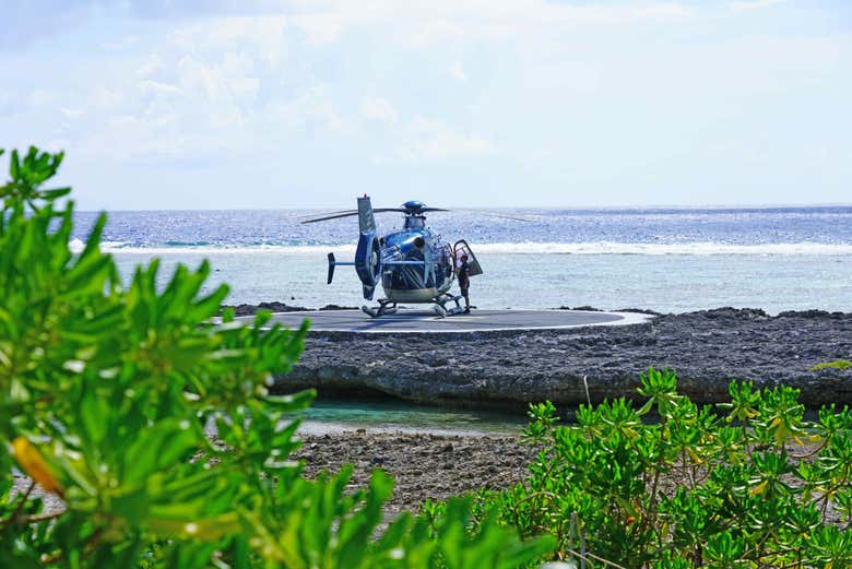 Subindo no helicóptero