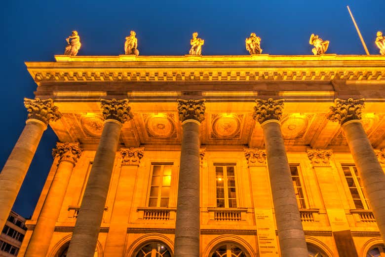Gros plan de l'Opéra National de Bordeaux