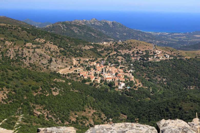 Panoramic view of Asco Valley, in Corsica
