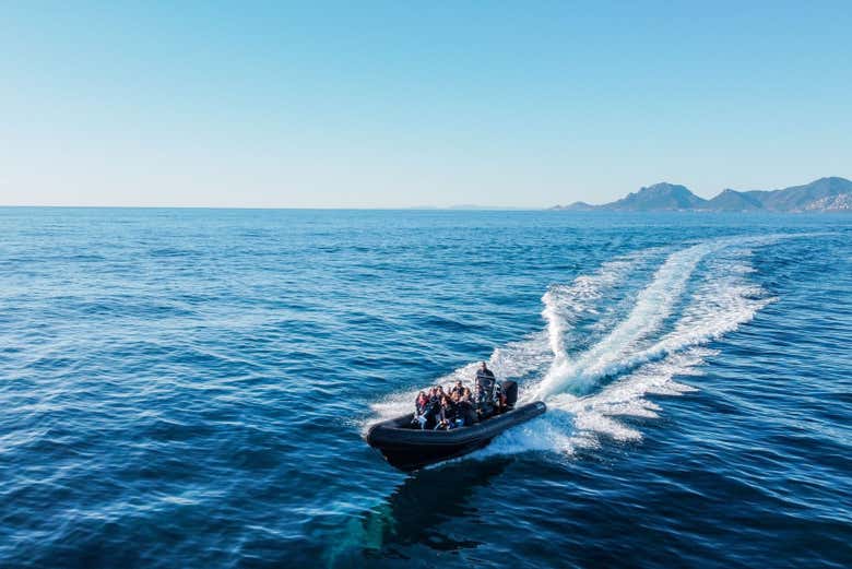 Navegando en la lancha